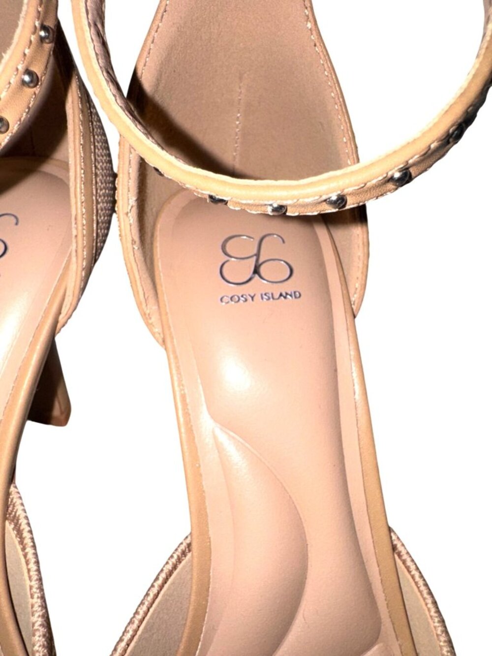 Cosy Island Beige Ankle Strap High Heel Sandals Size 6.5 - Picture 2 of 8